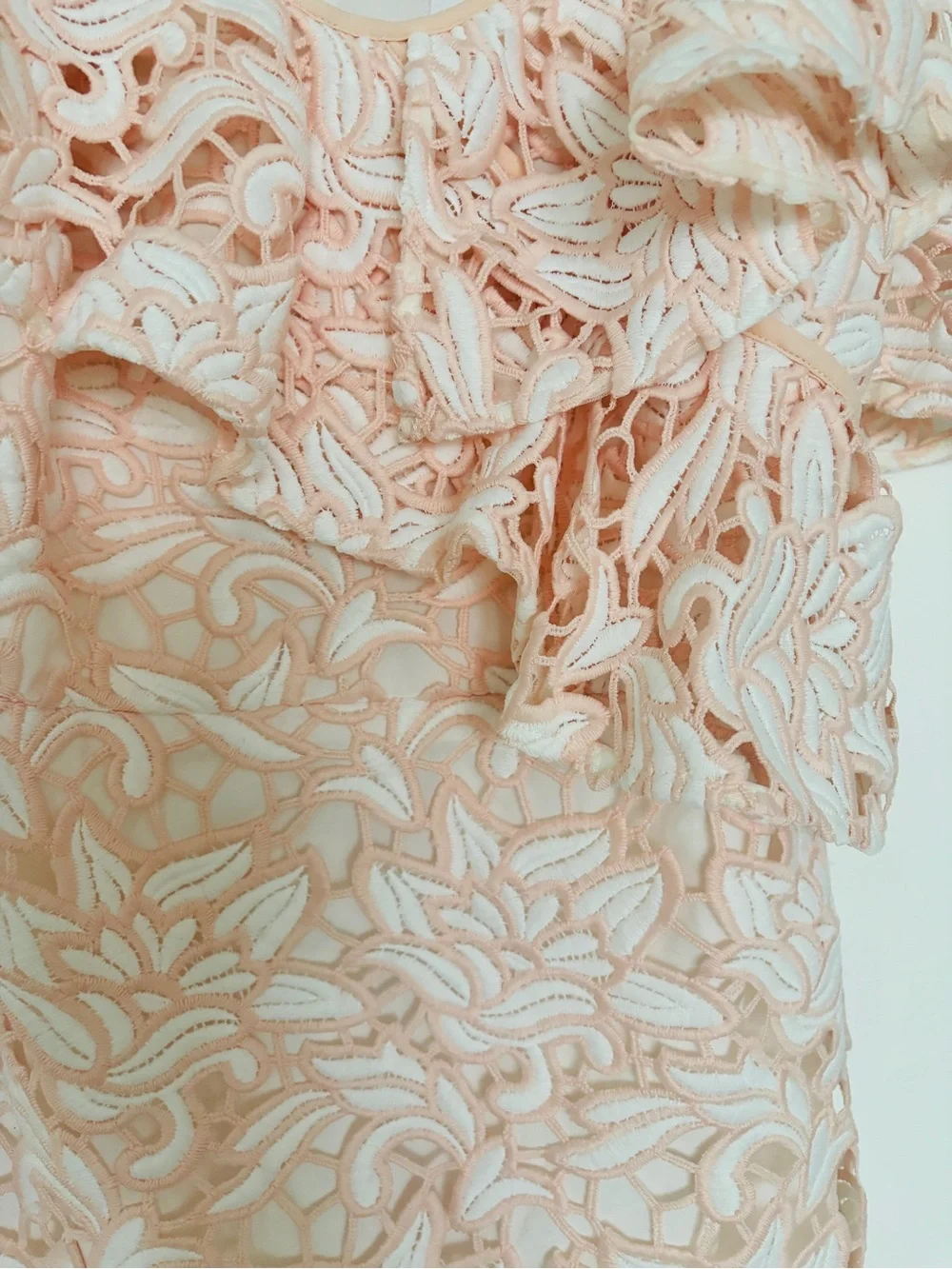 Club Monaco Blush One-Shoulder Lace Dress - Picture 3 of 4